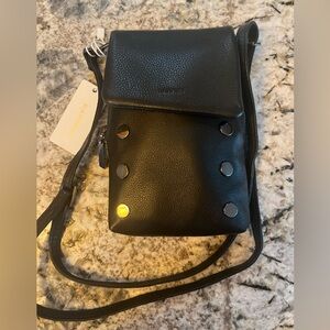 NWT, Hammitt VIP Mobile Small Leather Crossbody in Black/Gunmetal